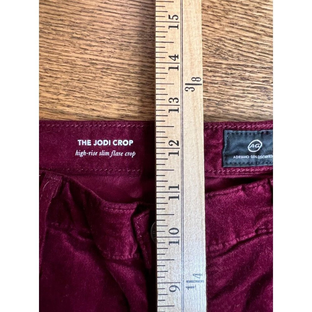 AG Womens Purple Velvet The Jodi Crop High Rise Cropped Flare - Picture 9 of 10